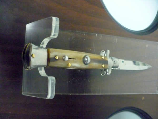 Frank Beltrame -  italian stiletto 20cm, bufalo chiaro -lama baionetta - 20FB/48B - 1