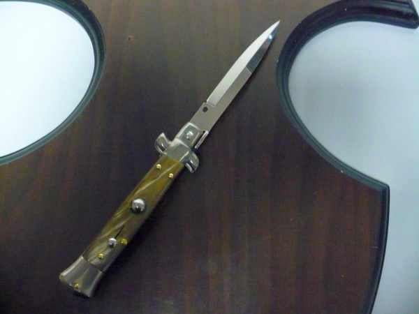 Frank Beltrame -  italian stiletto 20cm, bufalo chiaro -lama baionetta - 20FB/48B - 5