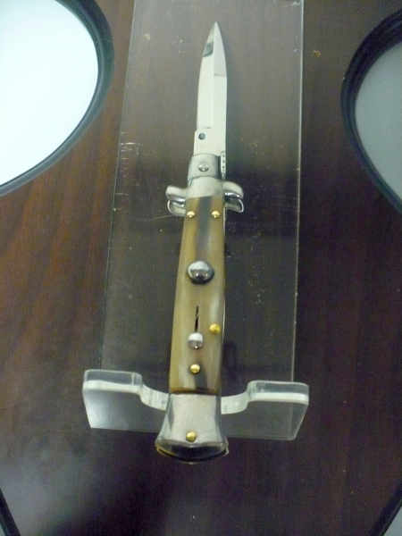 Frank Beltrame -  italian stiletto 20cm, bufalo chiaro -lama baionetta - 20FB/48B - 1