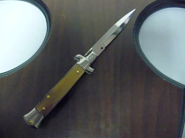 Frank Beltrame -  italian stiletto 20cm, bufalo chiaro -lama baionetta - 20FB/48B - 5