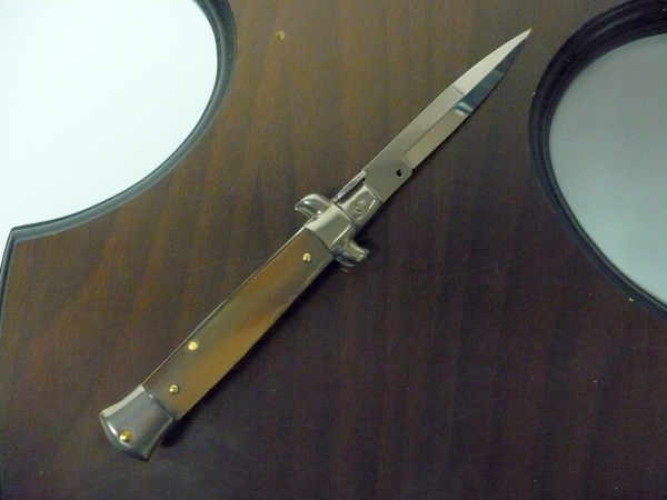 Frank Beltrame -  italian stiletto 20cm, bufalo chiaro -lama baionetta - 20FB/48B - 1