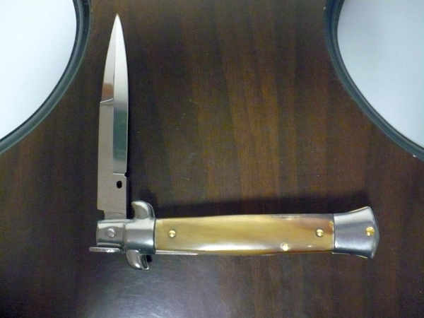 Frank Beltrame -  italian stiletto 20cm, bufalo chiaro -lama baionetta - 20FB/48B - 5