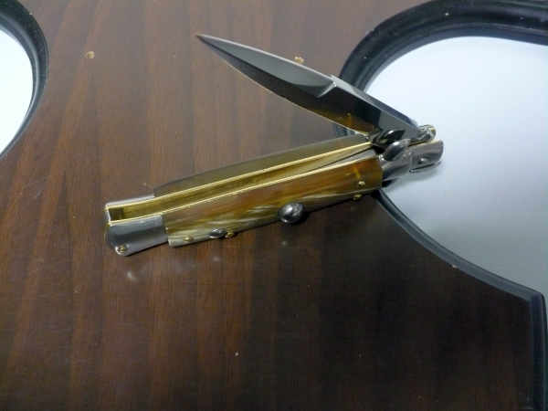 Frank Beltrame -  italian stiletto 20cm, bufalo chiaro -lama baionetta - 20FB/48B - 5