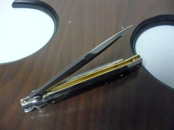 Frank Beltrame , italian stiletto , pugnale - 28 cm , corno di bufalo scuro,baionetta,modello FB 28/58B - 5