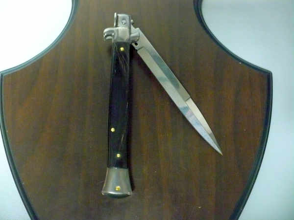 Frank Beltrame , italian stiletto , pugnale - 28 cm , corno di bufalo scuro,baionetta,modello FB 28/58B - 5