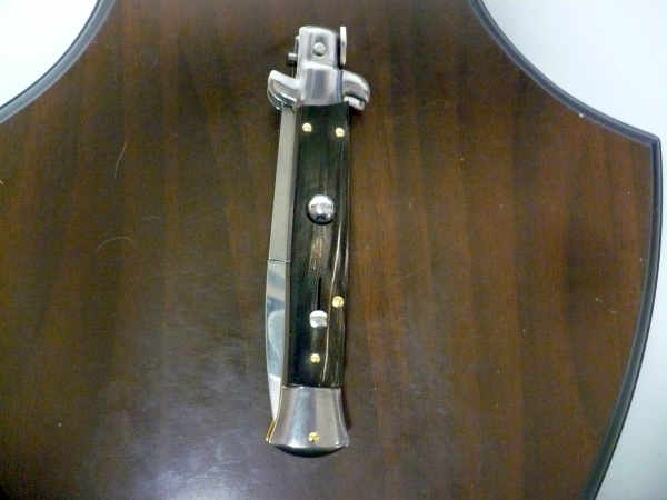 Frank Beltrame , italian stiletto , pugnale - 23 cm , corno di bufalo scuro,lama baionetta , modello FB 23/58B -5