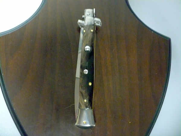 Frank Beltrame , italian stiletto , pugnale - 28 cm , corno di bufalo scuro,baionetta,modello FB 28/58B - 5