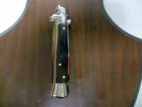 Frank Beltrame , italian stiletto , pugnale - 23 cm , corno di bufalo scuro,lama baionetta , modello FB 23/58B -5