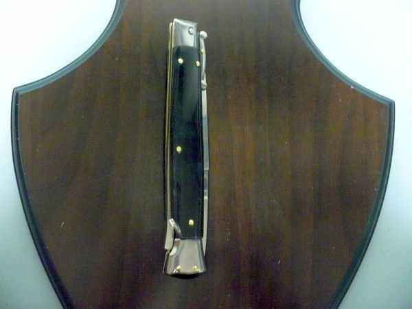 Swinguard Frank Beltrame - italian stiletto 28 cm - corno di bufalo scuro - lama baionetta FB 550/58- 5