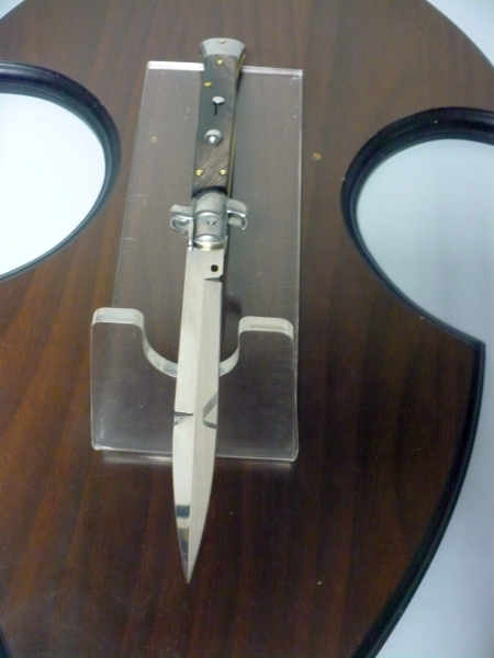 Frank Beltrame , italian stiletto , pugnale - 28 cm , corno di bufalo scuro,baionetta,modello FB 28/58B - 5