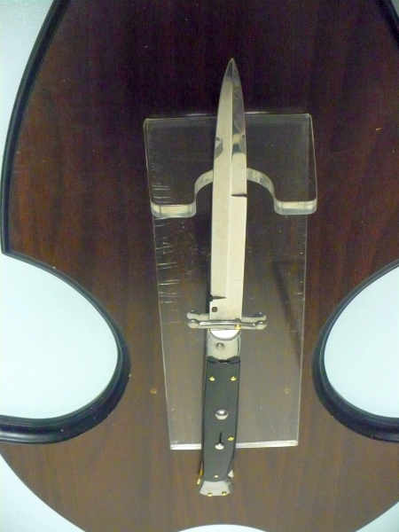 Swinguard Frank Beltrame - italian stiletto 28 cm - corno di bufalo scuro - lama baionetta FB 550/58- 5