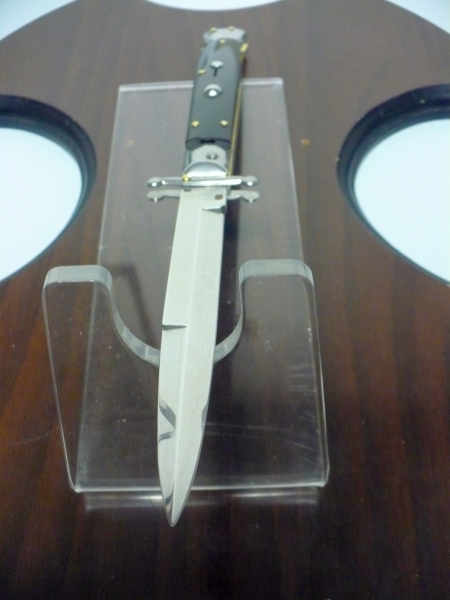 Swinguard Frank Beltrame - italian stiletto 28 cm - corno di bufalo scuro - lama baionetta FB 550/58- 5