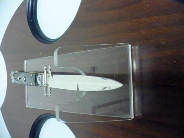 Swinguard Frank Beltrame - italian stiletto 28 cm - corno di bufalo scuro - lama baionetta FB 550/58- 5