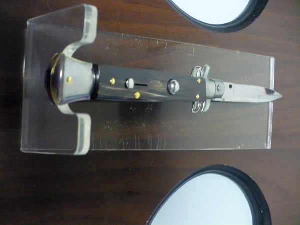 Frank Beltrame , italian stiletto , pugnale - 23 cm , corno di bufalo scuro,lama baionetta , modello FB 23/58B -5