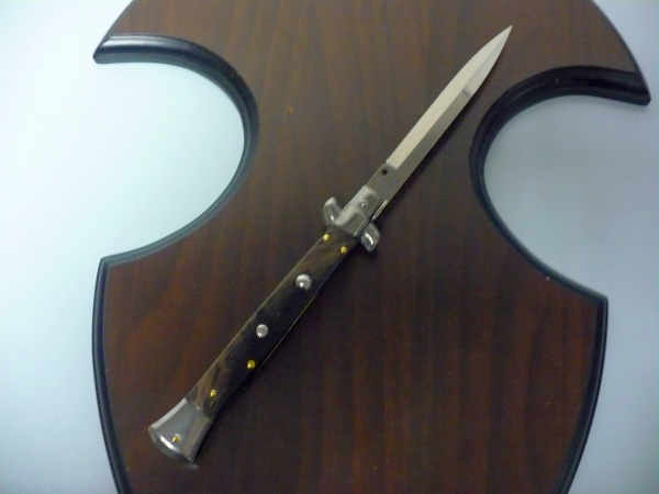 Frank Beltrame , italian stiletto , pugnale - 28 cm , corno di bufalo scuro,baionetta,modello FB 28/58B - 5