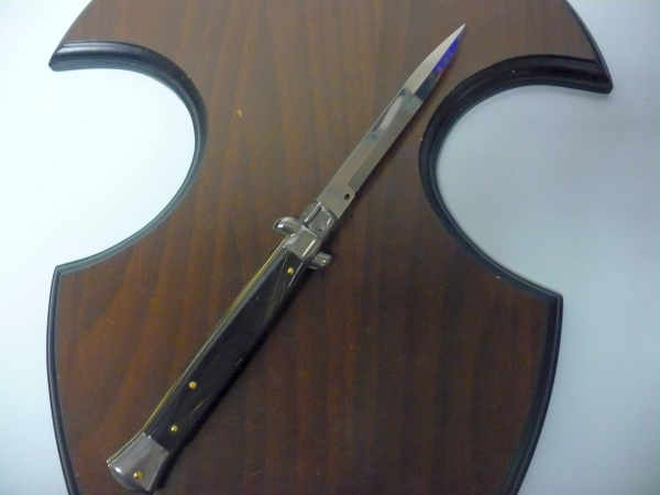 Frank Beltrame , italian stiletto , pugnale - 28 cm , corno di bufalo scuro,baionetta,modello FB 28/58B - 5