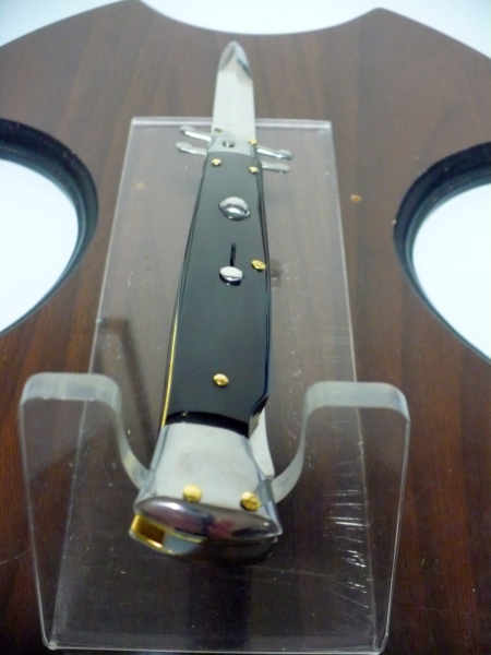 Swinguard Frank Beltrame - italian stiletto 28 cm - corno di bufalo scuro - lama baionetta FB 550/58- 5