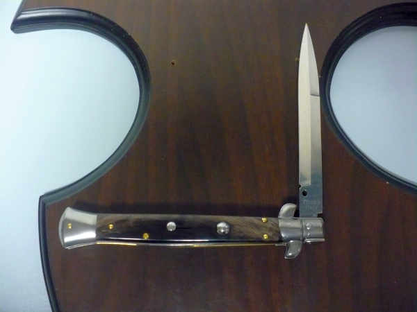 Frank Beltrame , italian stiletto , pugnale - 28 cm , corno di bufalo scuro,baionetta,modello FB 28/58B - 5