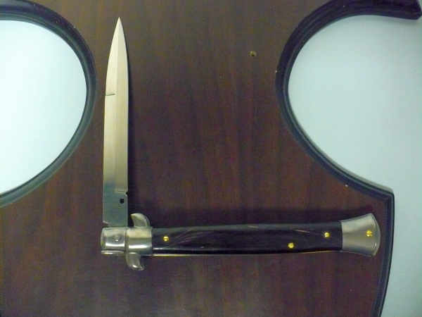 Frank Beltrame , italian stiletto , pugnale - 28 cm , corno di bufalo scuro,baionetta,modello FB 28/58B - 5