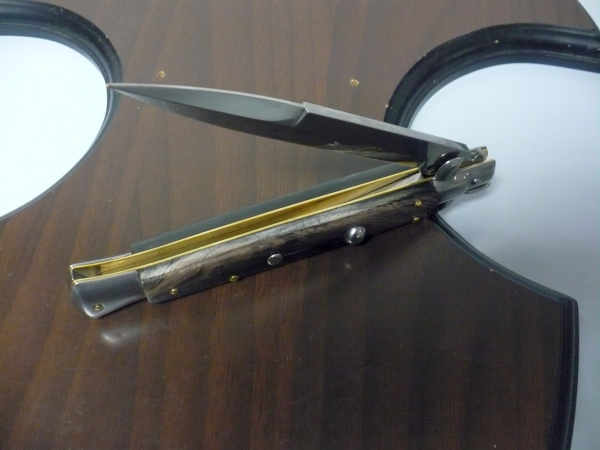 Frank Beltrame , italian stiletto , pugnale - 28 cm , corno di bufalo scuro,baionetta,modello FB 28/58B - 5