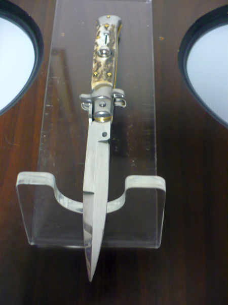 Frank Beltrame -  italian stiletto 20cm, corno di cervo -lama baionetta - 20FB/63B - 5