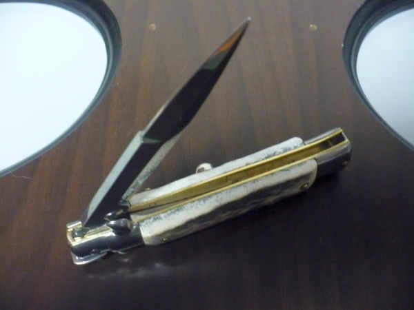 Frank Beltrame -  italian stiletto 20cm, corno di cervo -lama baionetta - 20FB/63B - 5