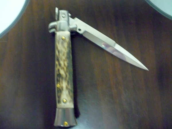 Frank Beltrame -  italian stiletto 20cm, corno di cervo -lama baionetta - 20FB/63B - 5