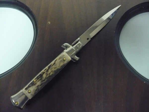 Frank Beltrame -  italian stiletto 20cm, corno di cervo -lama baionetta - 20FB/63B - 5