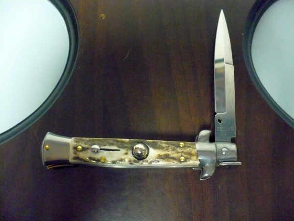 Frank Beltrame -  italian stiletto 20cm, corno di cervo -lama baionetta - 20FB/63B - 5