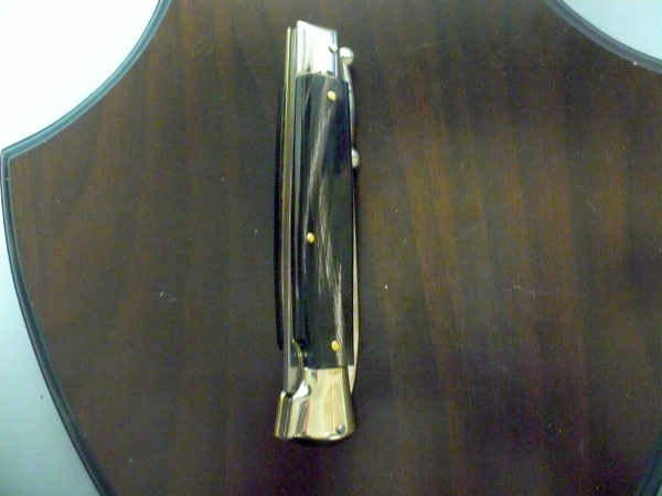 Swinguard - italian stiletto, coltello a scatto, 23 cm - AKC Campolin, bufalo scuro , lama classica - 5