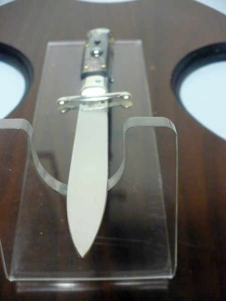 Swinguard - italian stiletto, coltello a scatto, 23 cm - AKC Campolin, bufalo scuro , lama classica - 5