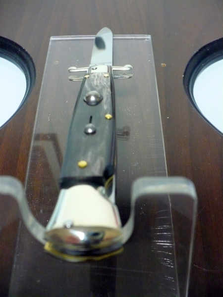 Swinguard - italian stiletto, coltello a scatto, 23 cm - AKC Campolin, bufalo scuro , lama classica - 5