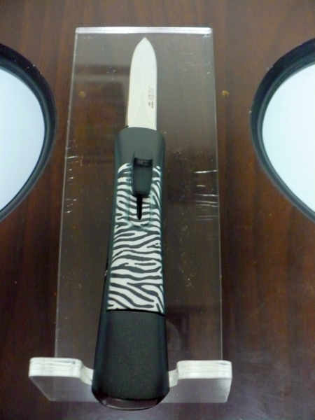 Italian stiletto frontale ,coltellerie AKC Campolin - 20 cm - ergonomica ,zebra , lama dagger - 5