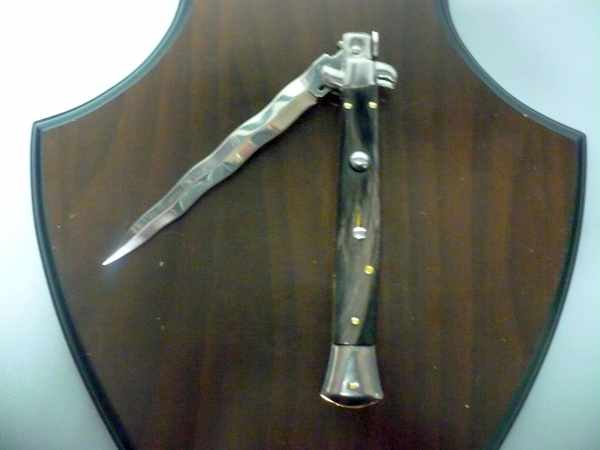 Frank Beltrame , italian stiletto , pugnale - 28 cm , corno di bufalo scuro, lama kriss, modello FB 28/58K- 5