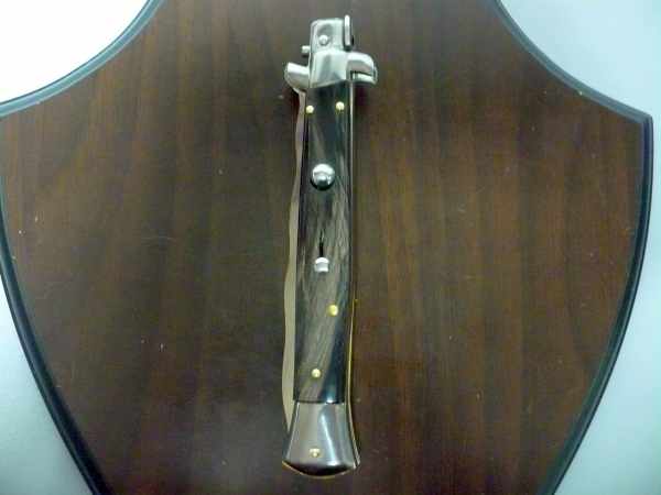 Frank Beltrame , italian stiletto , pugnale - 28 cm , corno di bufalo scuro, lama kriss, modello FB 28/58K- 5