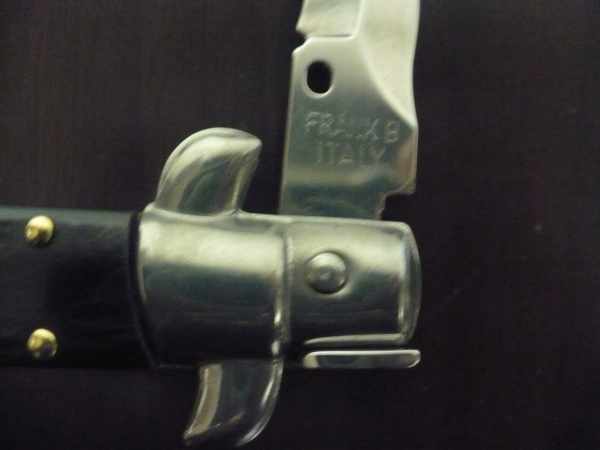 Frank Beltrame , italian stiletto , pugnale - 28 cm , corno di bufalo scuro, lama kriss, modello FB 28/58K- 5