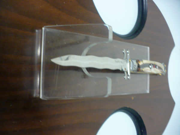 Swinguard Frank Beltrame - edizione limitata - italian stiletto 28 cm - punta di corno di bufalo chiaro - lama kriss FB 550/48- 5