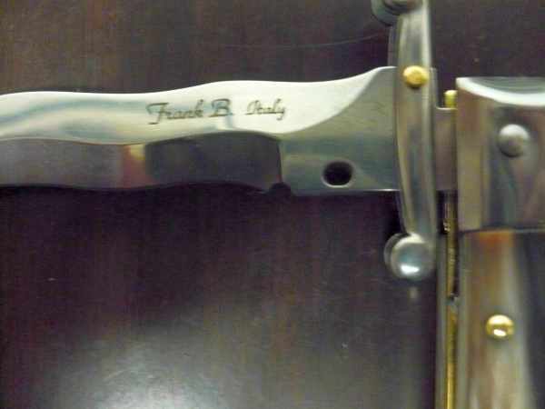 Swinguard Frank Beltrame - edizione limitata - italian stiletto 28 cm - punta di corno di bufalo chiaro - lama kriss FB 550/48- 5