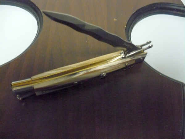 Swinguard Frank Beltrame - edizione limitata - italian stiletto 28 cm - punta di corno di bufalo chiaro - lama kriss FB 550/48- 5