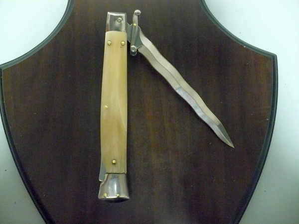 Swinguard Frank Beltrame - edizione limitata - italian stiletto 28 cm - punta di corno di bufalo chiaro - lama kriss FB 550/48- 5