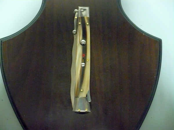 Swinguard Frank Beltrame - edizione limitata - italian stiletto 28 cm - punta di corno di bufalo chiaro - lama kriss FB 550/48- 5