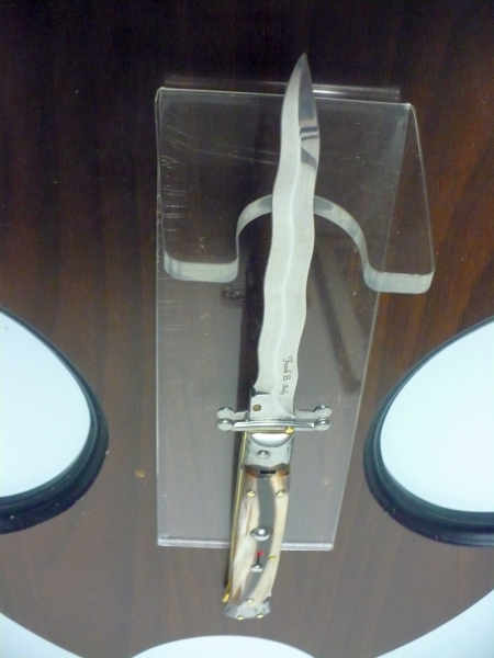 Swinguard Frank Beltrame - edizione limitata - italian stiletto 28 cm - punta di corno di bufalo chiaro - lama kriss FB 550/48- 5