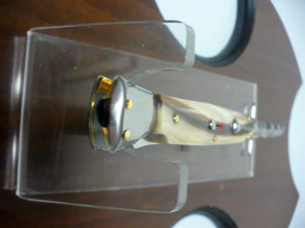 Swinguard Frank Beltrame - edizione limitata - italian stiletto 28 cm - punta di corno di bufalo chiaro - lama kriss FB 550/48- 5