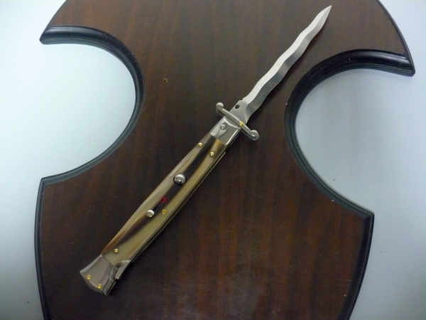 Swinguard Frank Beltrame - edizione limitata - italian stiletto 28 cm - punta di corno di bufalo chiaro - lama kriss FB 550/48- 5