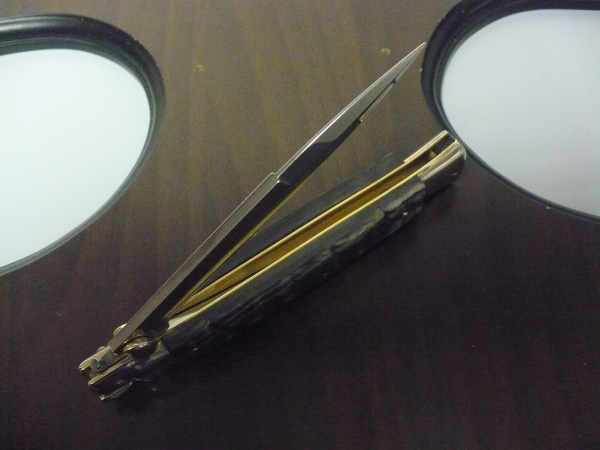 Picklock - Frank Beltrame - Italian stiletto -pugnale 28 cm, lama baionetta, corno di ariete FB  P28/63 - 5