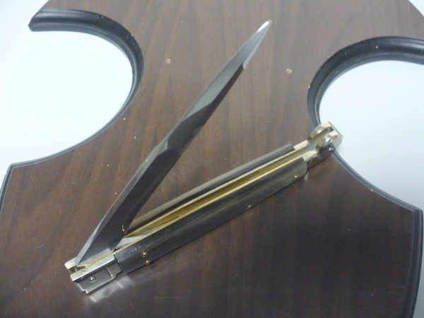 Siciliano, Picklock A.G.A. Campolin sicilian fighting - italian stiletto 30 cm -corno di bufalo chiaro /  buffalo chiaro horn - 5