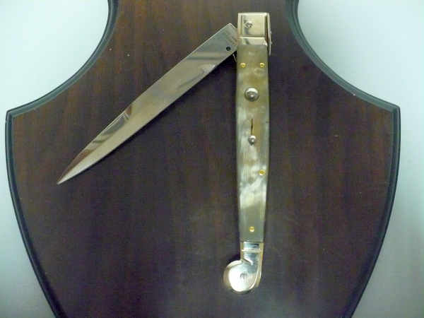 Siciliano, Picklock A.G.A. Campolin sicilian fighting - italian stiletto 30 cm -corno di bufalo chiaro /  buffalo chiaro horn - 5