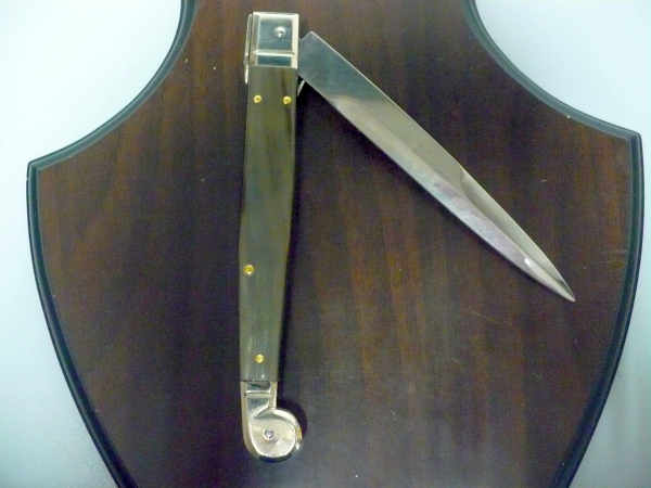 Siciliano, Picklock A.G.A. Campolin sicilian fighting - italian stiletto 30 cm -corno di bufalo chiaro /  buffalo chiaro horn - 5