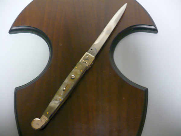 Siciliano, Picklock A.G.A. Campolin sicilian fighting - italian stiletto 30 cm -corno di bufalo chiaro /  buffalo chiaro horn - 5