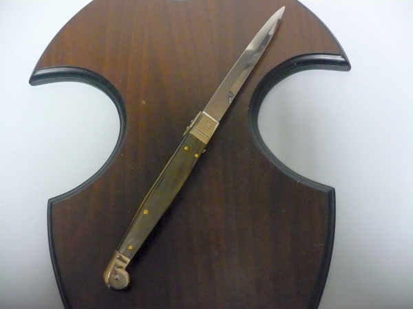 Siciliano, Picklock A.G.A. Campolin sicilian fighting - italian stiletto 30 cm -corno di bufalo chiaro /  buffalo chiaro horn - 5